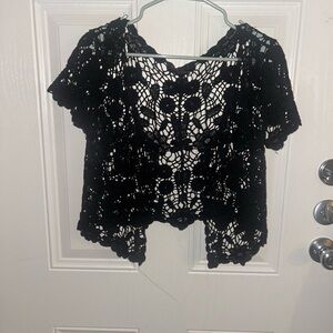 Black Crochet Women's Shrug